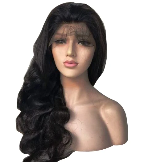 

13X6 Lace Front Wig With Baby Hair Virgin Indian Hair Body Wave Natural Black