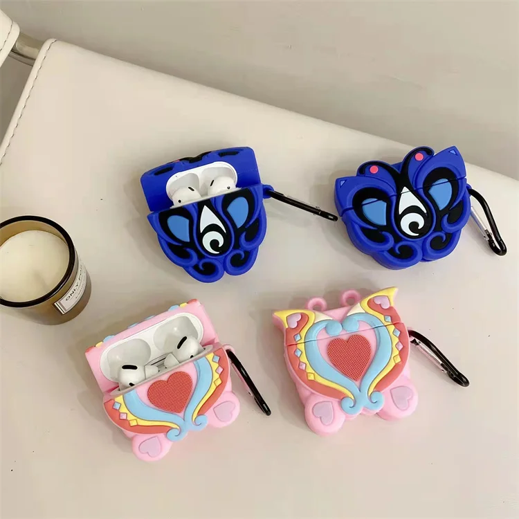 

Custom Wholesale Cute Cartoon Earphone Protective Case with Hook Silicone Case Cover for Airpods 1 2 3 Pro