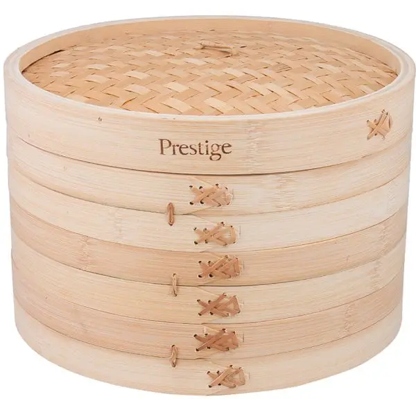 

New style Eco friendly customized logo 10-inch handmade 2-tier bamboo steamer, Natural