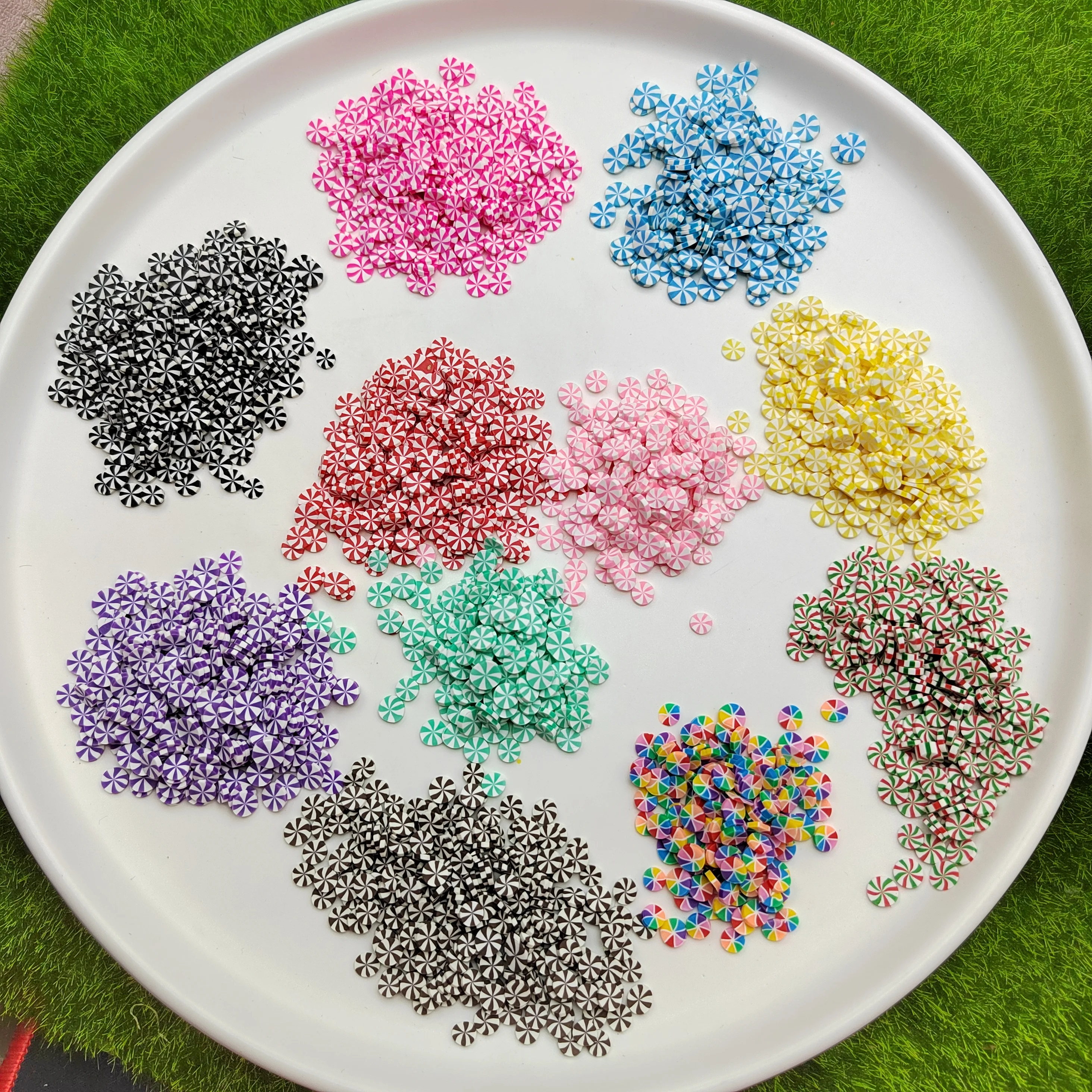 5mm Colorful Polymer Clay Peppermint Candy Slices Sprinkles for Crafts DIY Nail Art Decorations Mini Play Food Phone Cake Acceso