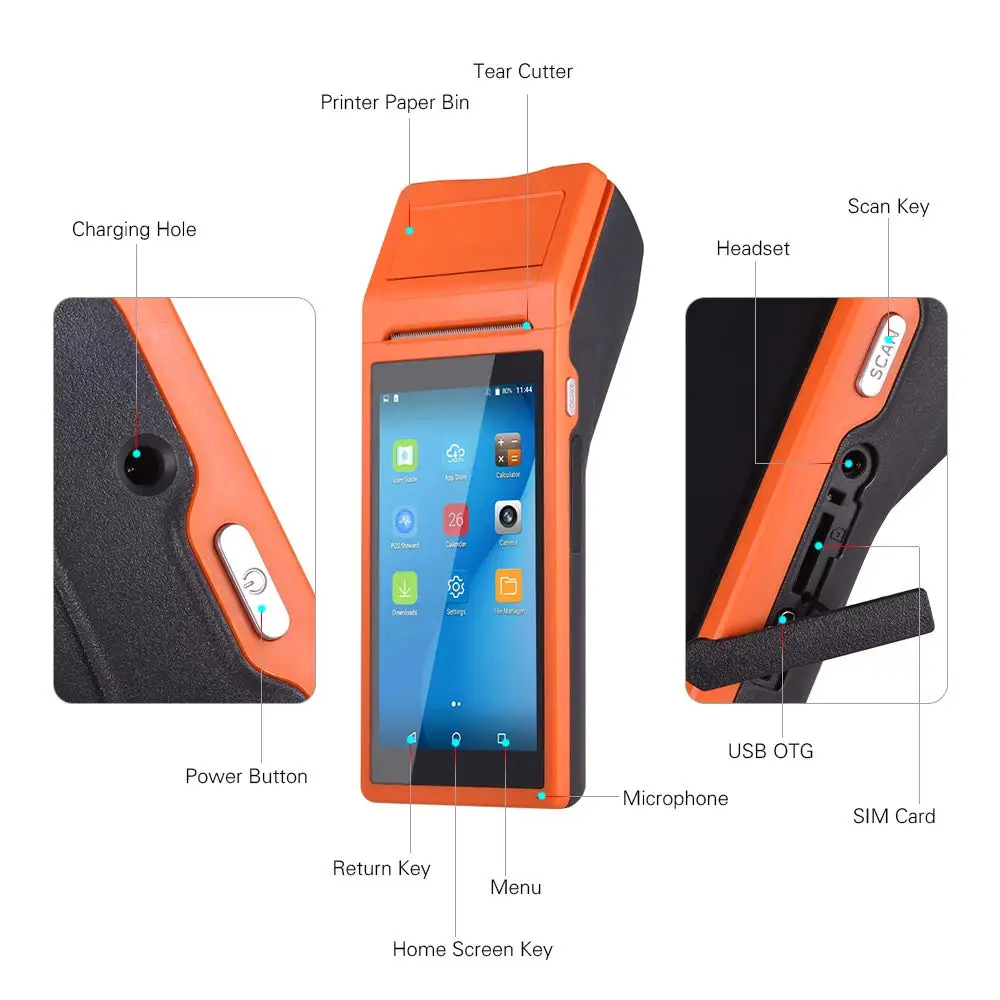 

LASAET Q1/4G Handheld NFC Android Pos Machine with Google Play Store