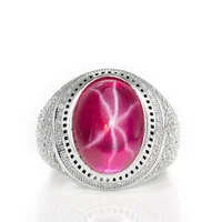 

Cheap Price Silver 925 Red Ruby Gemstone Rings For Men