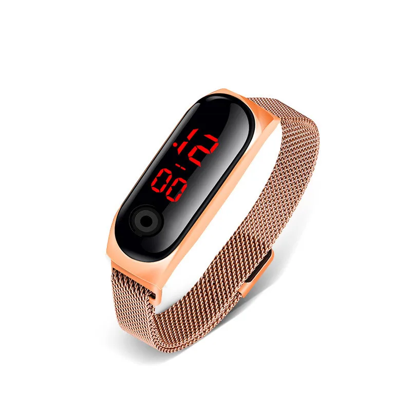 

2020 New Arrival Factory M3LED electronic watch Button Stainless Steel Strap Digital Bracelet Sports Wrist Gift Watch