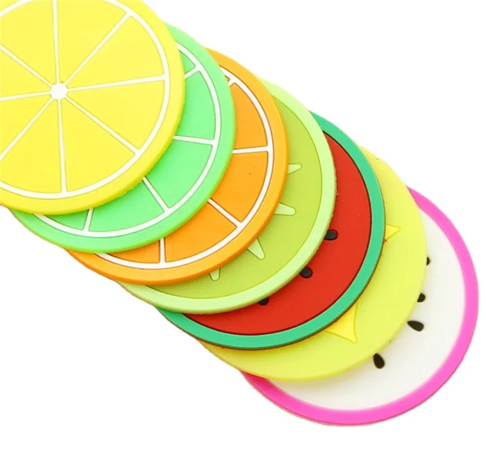 

Modern fruits design mold pvc silicone cup coaster
