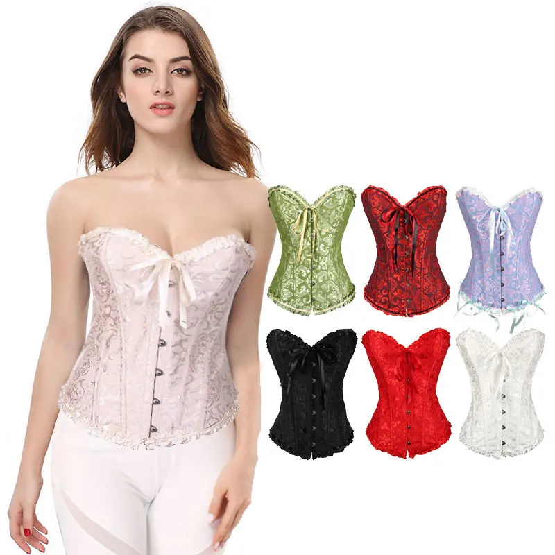 

Royal Court Corset Underbust Bustiers Adjustable Waist Cinchers Lace up Bustiers Vintage Gothic Corsets