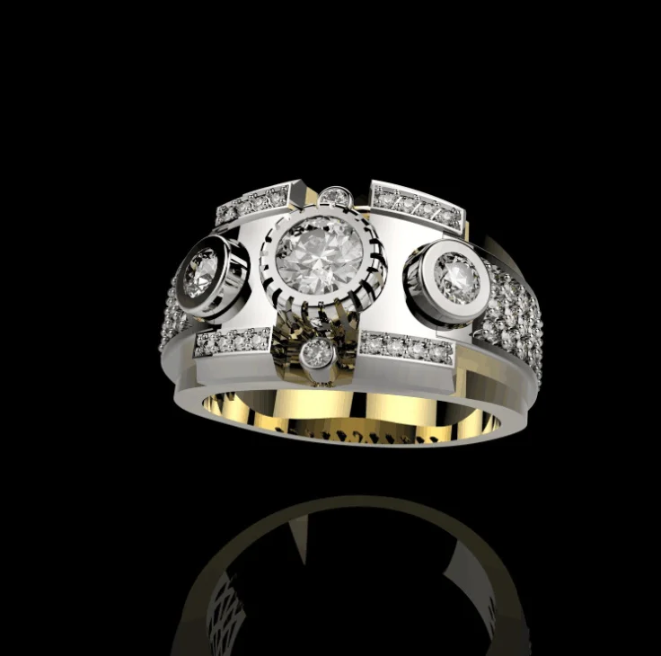 

Latest unique Design KYRA0972 Men's Ring 3A Zircon Ring for man, Silver