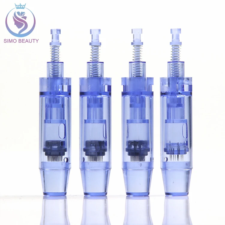 

Skin lift derma roller microneedling cartridges derma pen needle 1/3/7/9/12/36/42 pins, Transparent blue