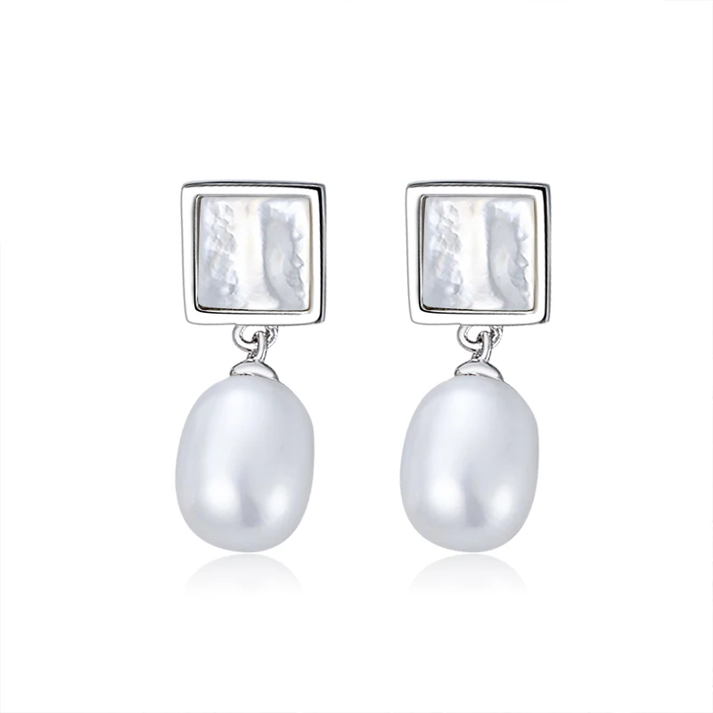 RINNTIN GPE04 Custom Jewelry 925 Sterling Silver Fashion Pearl Earring for Women
