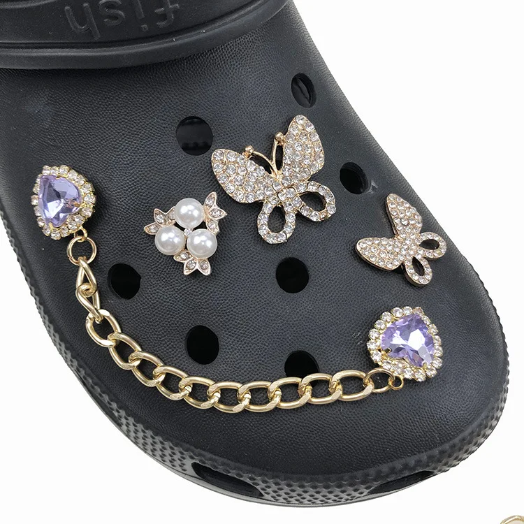 

Shoe chain Amazon hot sale metal shoe chain diamond decoration shoe key chain