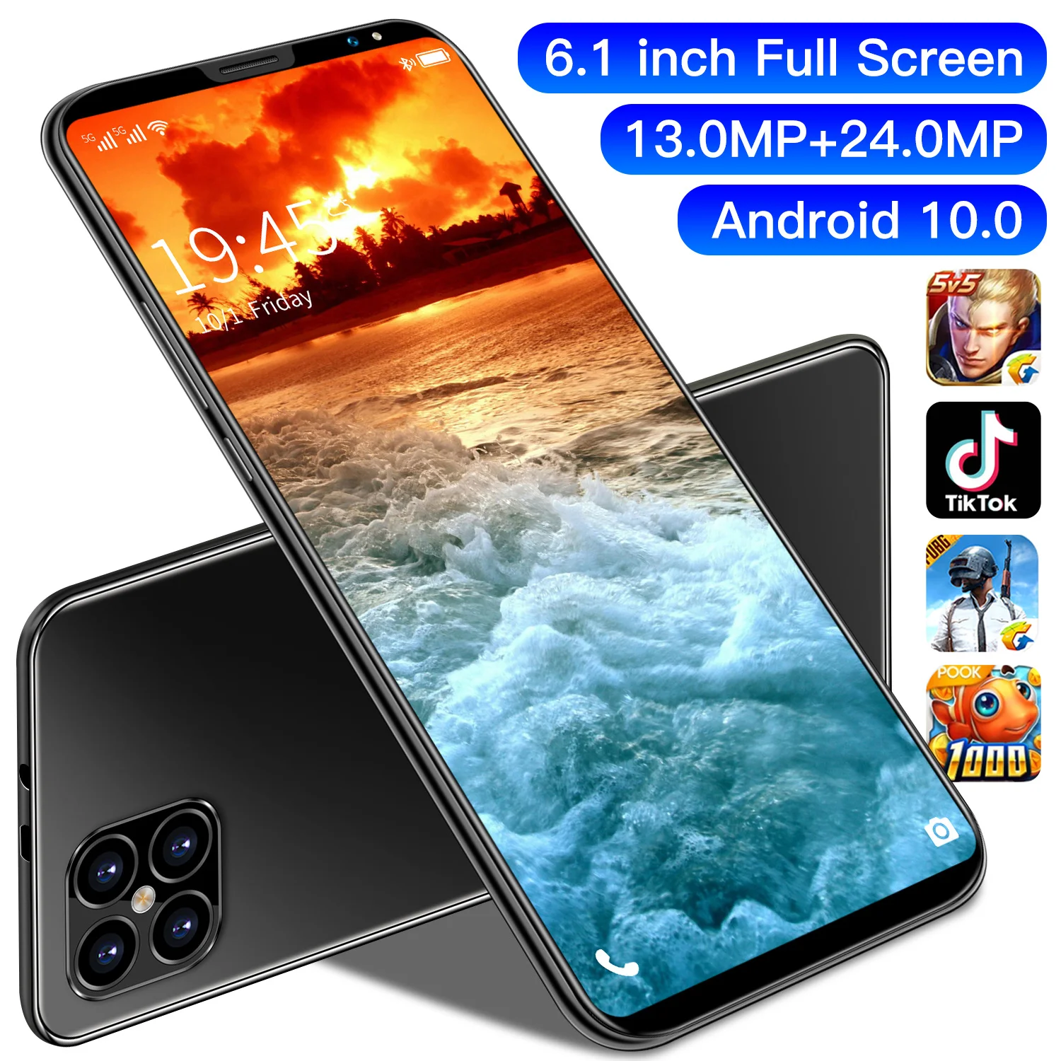 

i12 Pro 6.1 Inch Full Screen Mobile Phone 4G 5G LTE 6GB+128GB Camera 13MP+24MP Smartphone Android Gaming Cellphones