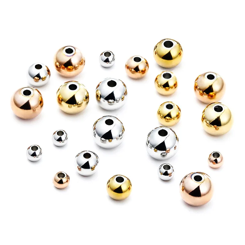 

3mm 4mm 5mm 6mm 8mm Stainless Steel Loose Round Bead Gold Silver Spacer Bead for DIY Bracelet Necklace Jewelry Making