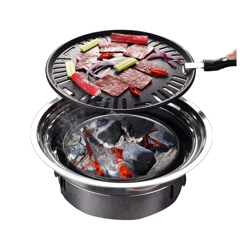 

Portable Japanese BBQ Grills Charcoal Grill Barbecue Accessories Aluminium Alloy Indoor Outdoor Camping Picnic BBQ Tools, Silver