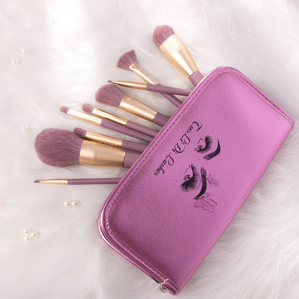 

Popular style 9/12pcs Custom logo Bling Make Up Brushes Rhinestone Synthetic Diamond Glitter sparkle makeup brush set