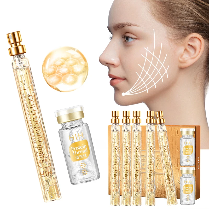 

Wholesale price Anti-aging face filler absorbable Gold collagen protein thread face Skin Care Serum Kit