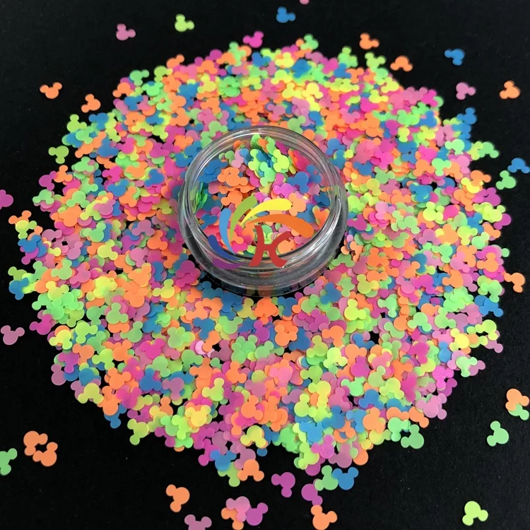 Top Selling Mickey Mouse Head Glitter Mix Chunky Shape Glitter for Christmas Resin Printing Leather Party