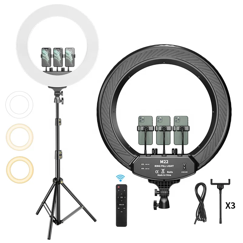 

Hot Selling 22 inch Ring Light with 2m Tripod for Selfie Camera Photography Makeup Video Live Streaming