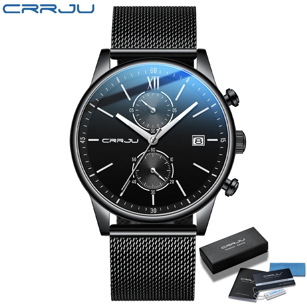 

CRRJU original factory 2291 Dropshipping 3ATM Waterproof man quartz movement watch montre luxe homme