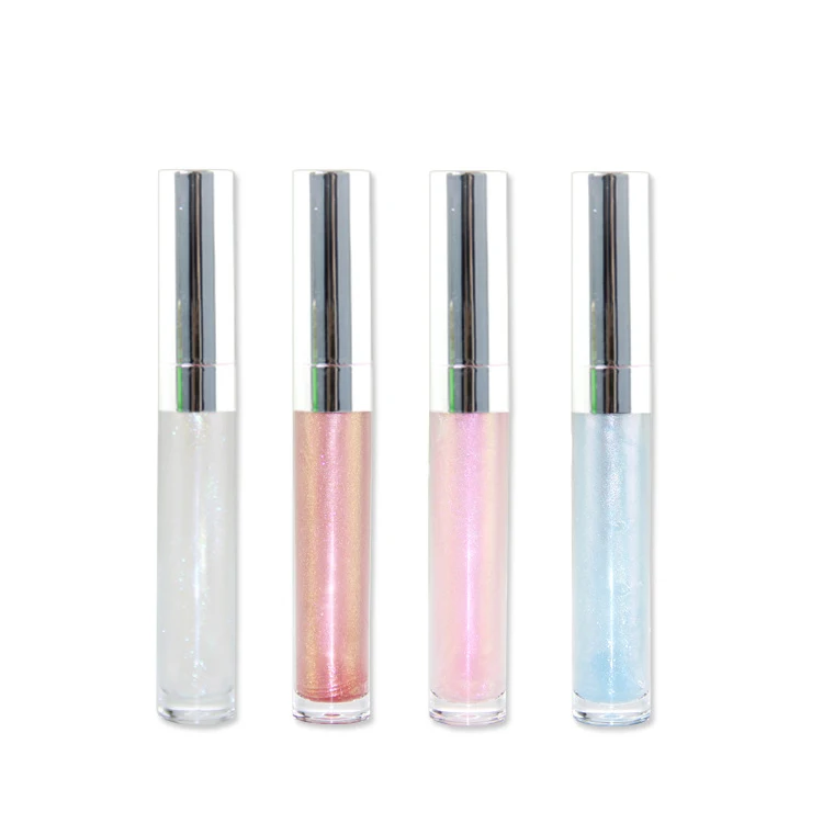 

Custom Logo Girls Lip Gloss Clear Glitter Pink Holographic Glossy Pigment Liquid Lipgloss Private Label