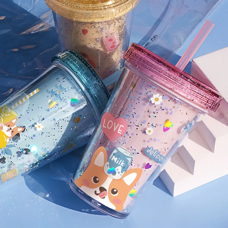 Eco-friendly drinking custom double wall plastic reusable milk tea cup bubble tea boba cups