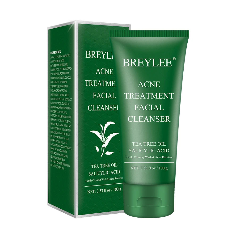 

BREYLEE tea tree foaming facial cleanser for acne treatment free shipping