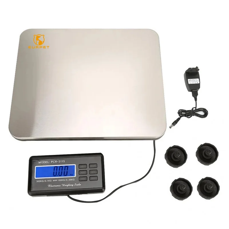 

EUR PET 200kg Cattle Livestock Stainless Steel Digital Platform Floor Vet Pet Weighing Veterinary Scale