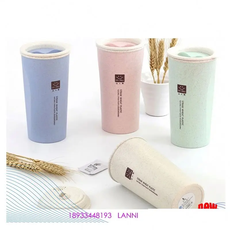 

Wholesale Gift Wheat Straw Custom Office Double-Layer Coffee Cup