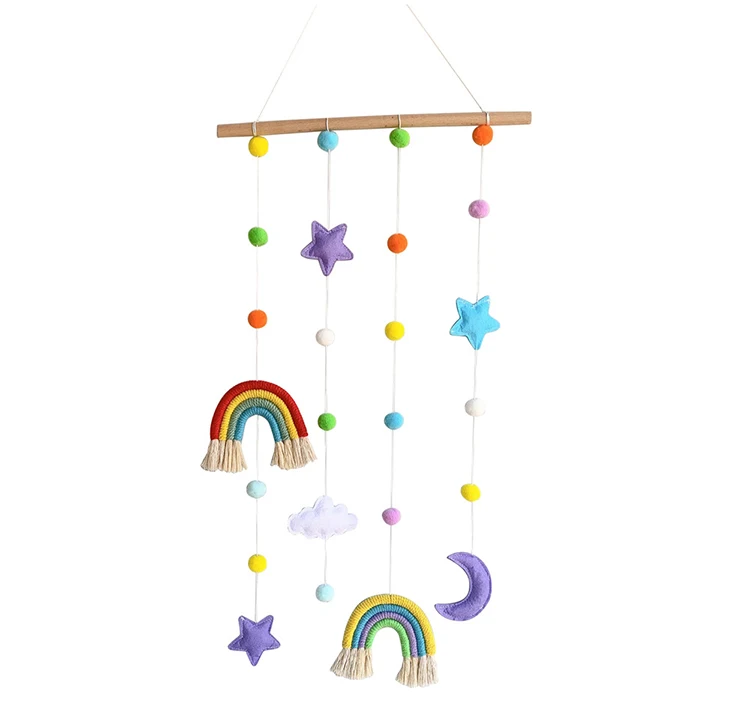 

Nordic cotton felt handmade rope ornament home decor kids room hairpin decoration photo display storage, As picture
