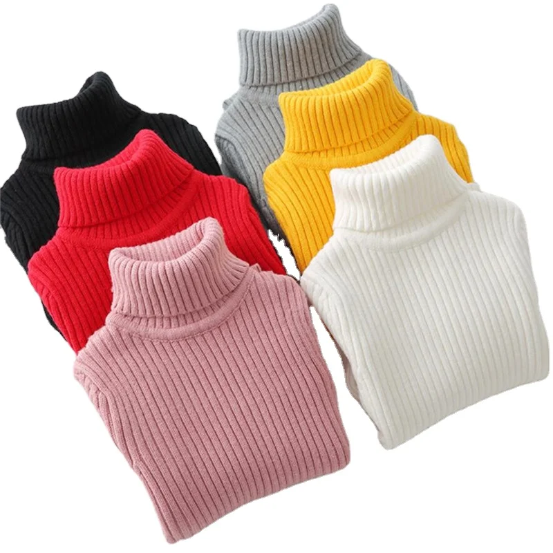 

Baby Girls Winter Turtleneck Sweater Clothes Autumn Boys Children Clothing Pullover Knitted Solid Kids Sweaters