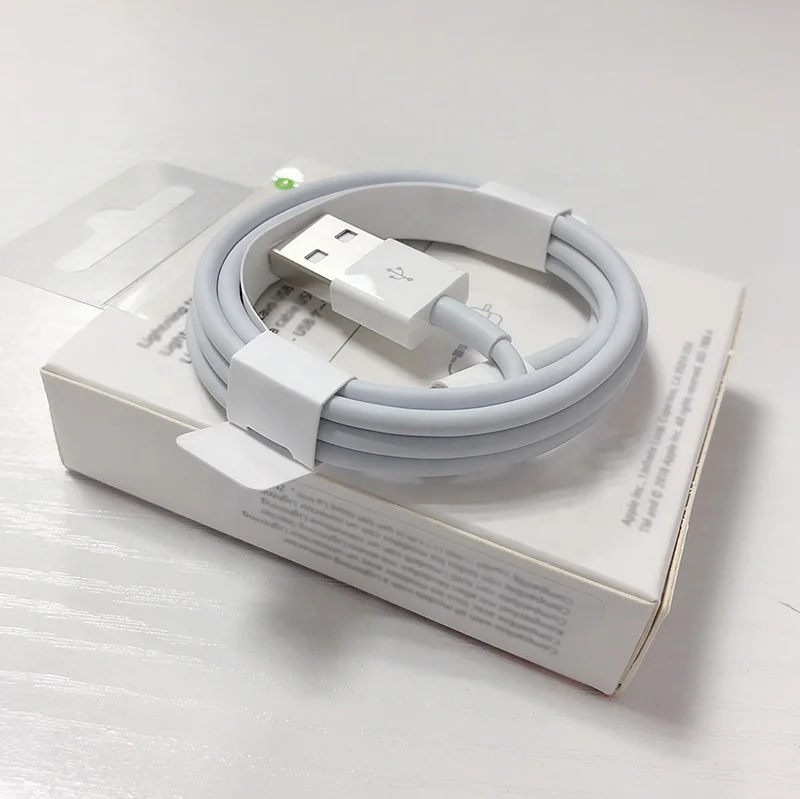 

8pin USB cable For apple Fast charging MFI 1M Charger original Taiwan chip data usb cable For iphone 11 12 pro Max 6 78 XR cable, White