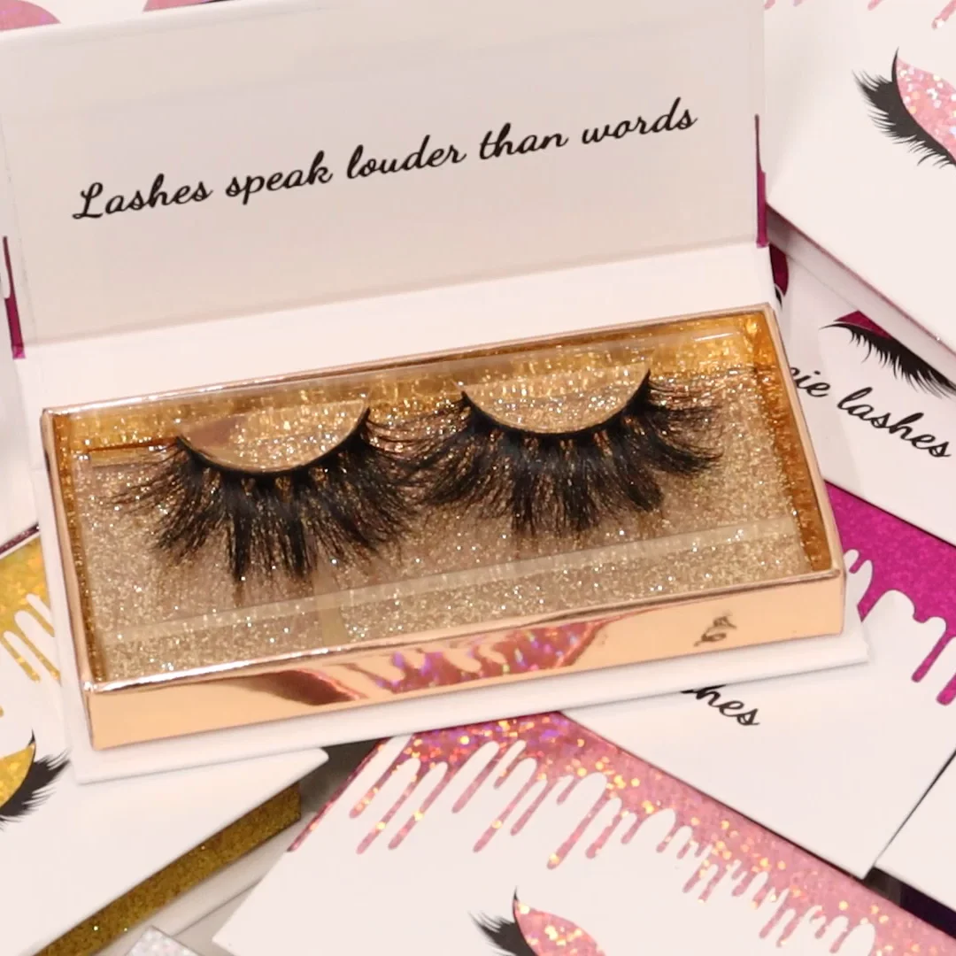 

Free samples and offer customized packaging 100% mink fur eyelash, Black