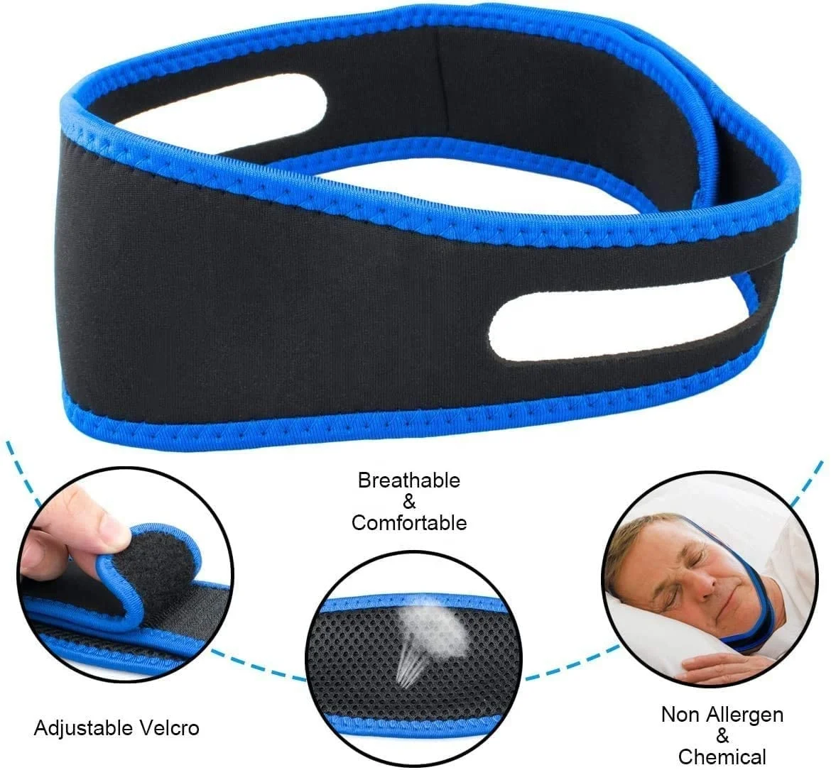 

Anti Snoring Chin Strap, Facial Slimming Strap, Pain Free Face Lifting Belt, Double Chin Reducer,Adjustable Snore Reduction Chin, Black/pink/blue