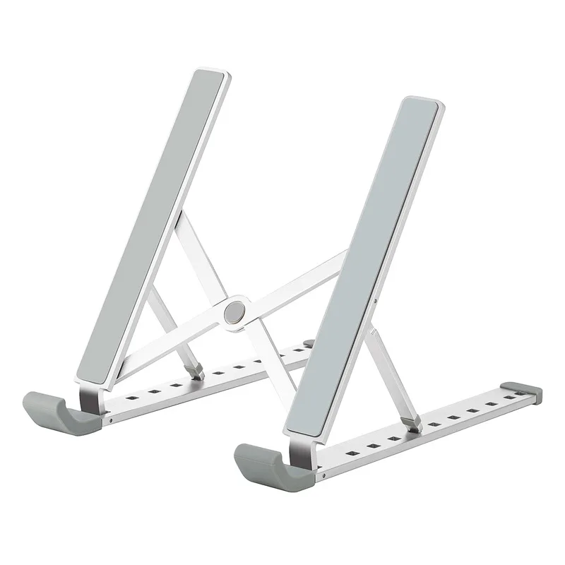 

Portable Foldable Laptop Base Stand Oem Desk Plastic Tablet Computer Holder Laptop Stand for macbook Computer Holder, White&grey