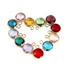 Personalized Acrylic Birthstone Charm Pendants for Adjustable Bangles