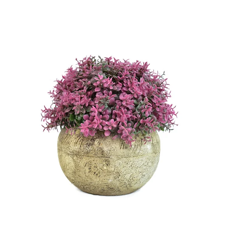 

7 colors Artificial Mini Potted Plants Plastic Faux Topiary Shrubs Fake Plants for Room Office Desk Decoration
