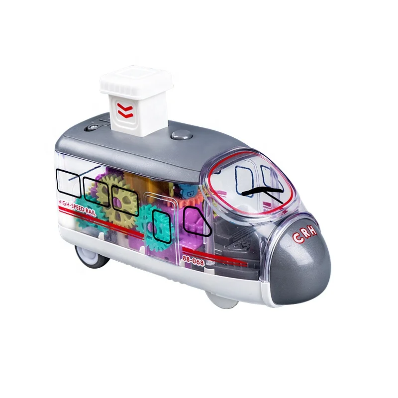 

Kid simulation train toy transparent gear toys car press and go Inertial driving toy vehicle boy birthday gift