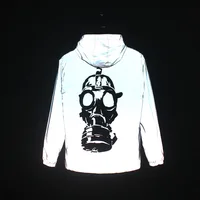 

Custom Men's windbreaker clothes sports couple outerwear 3M reflective clothing coat jacket