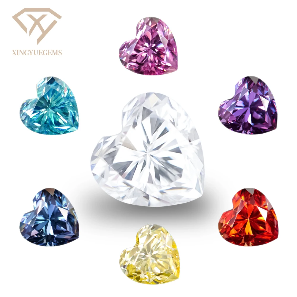 Loose Moissanite Stone Heart Shape DEF Color   GRA Cert Moissanite for Jewelry DIY