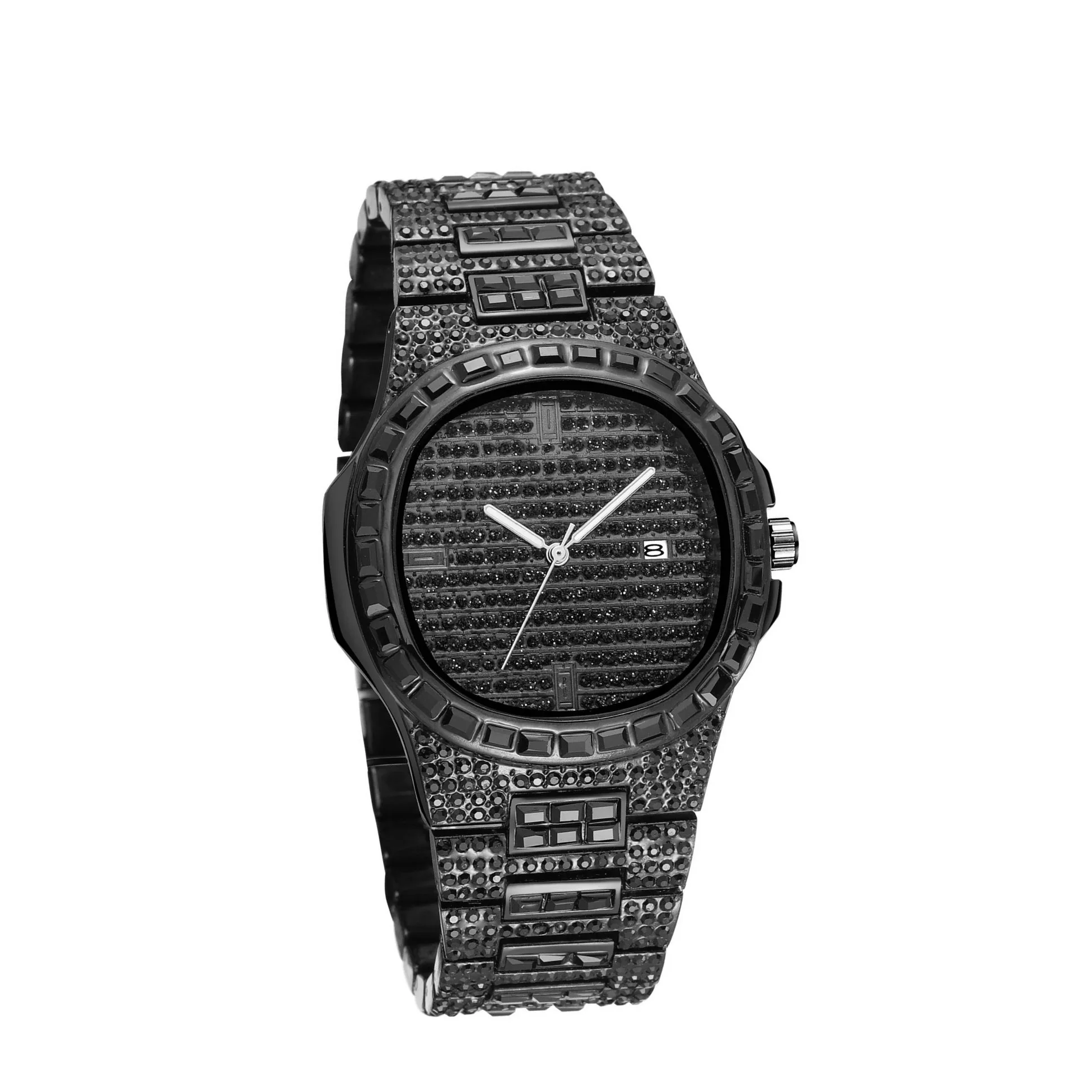 

Iced Out Watch Men Luxury Watch Man Diamond Watch Silver