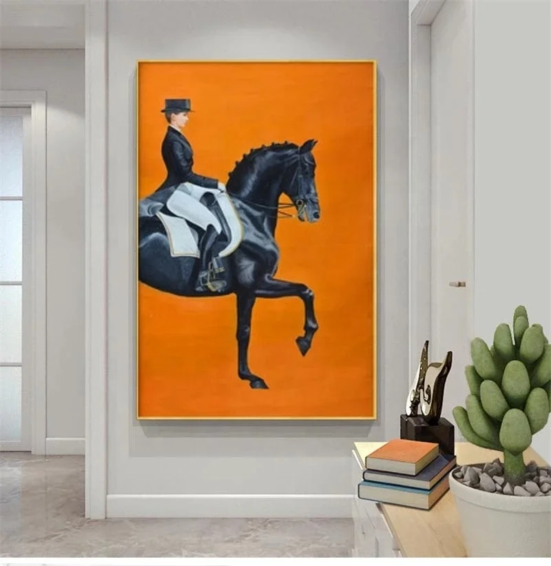 

Nordic Knight Horse Riding Canvas Painting Modern Abstract Posters and Prints Wall Art Pictures for Living Room Home Decoration