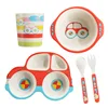 China bamboo fiber BPA free and safety tableware set passed FDA car shape cute kids dinnerware set