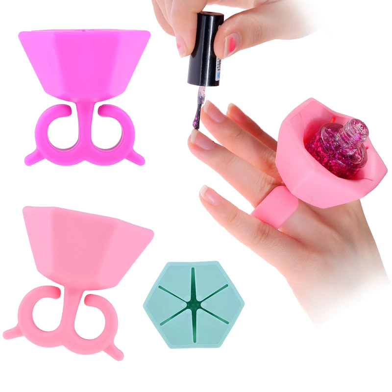 

Wholesale grip and tip stand bottle wearable nail polish bottle holder ring for polishing, Customers' requirements