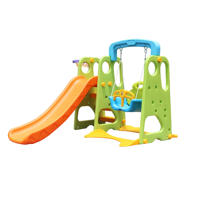 

Kindergarten Children indoor combination plastic slide and swing set indoor playground equipment for kids, Colorful
