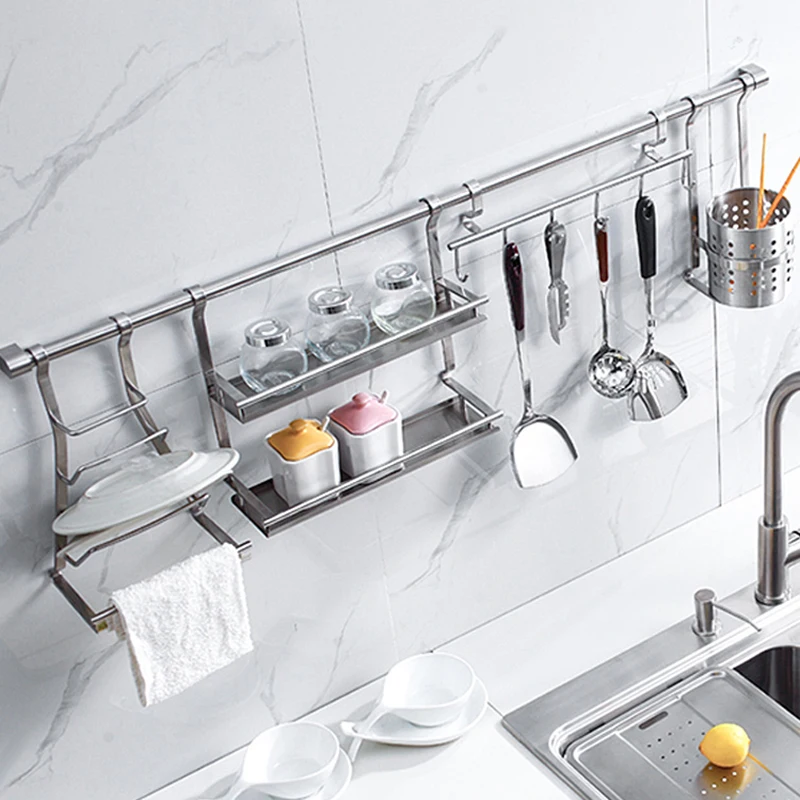

Dali Kitchen Pendant Package Kitchen Tool Rack Wall-mounted 304 Stainless Steel Seasoning Dish Rack