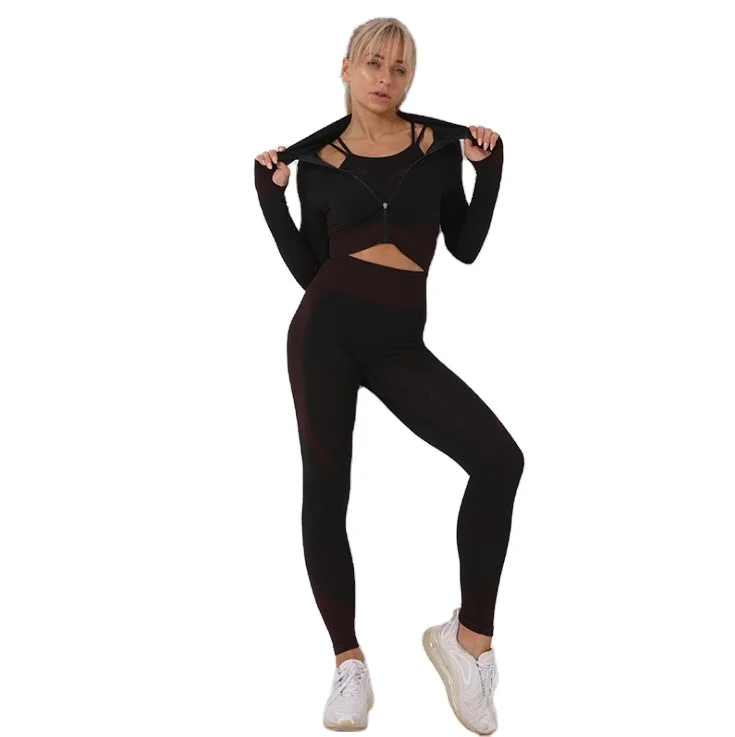 

BBZJ999 Fuchsia Women fashion fitness body sports suit high waist long fitness suit leisure high elastic yoga suit