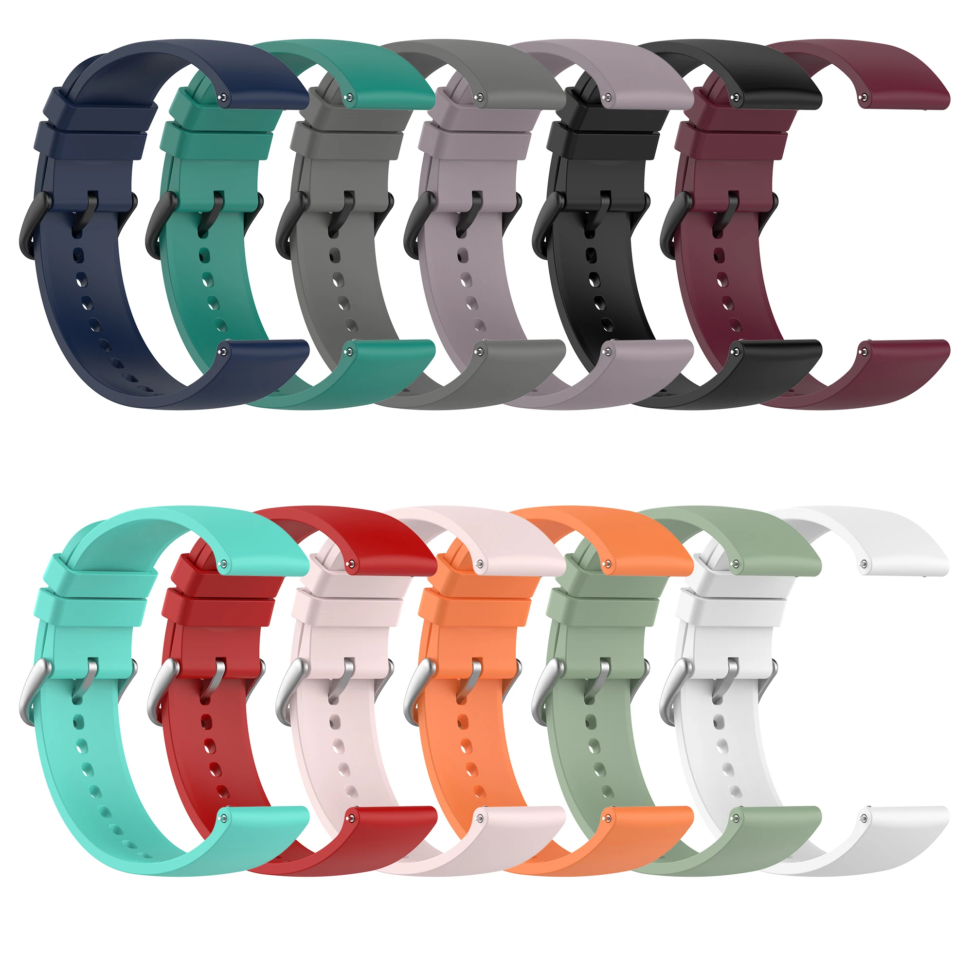 

20mm Silicone Watch Strap for Huami Amazfit GTS GTS2 2mini GTS2e Bip Lite U Pop Wristband Replaceable Bracelet Sports Band