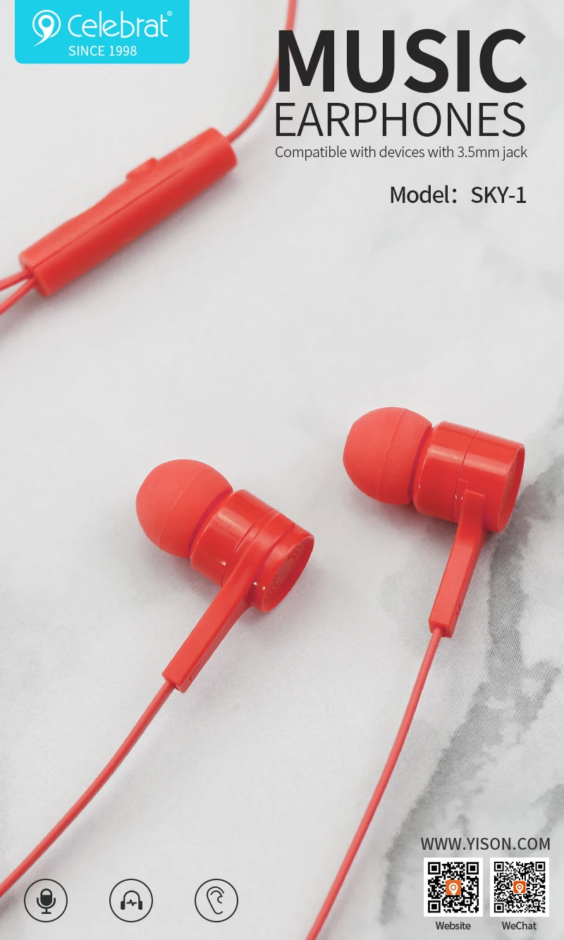 New SKY-1 3.5mm without Microphone for Xiaomi for iPhone Portable Stereo Music Earphone Wired In-Ear Headset 4.8