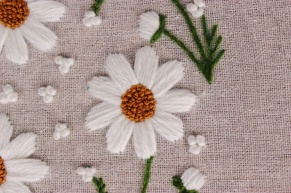 批发简洁风格十字绣刺绣设置雏菊花朵 diy 刺绣套件 - buy embroidery