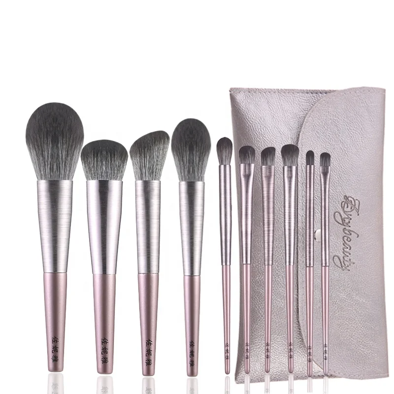 

Wholesale Professional 12 pcs wooden handle brush make up High Quality cosmetics set, Customized color accepted