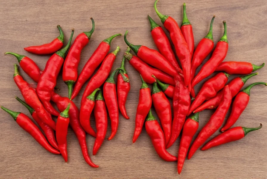 Guajillo peppers next to ancho peppers for visual comparison of ancho pepper substitute options