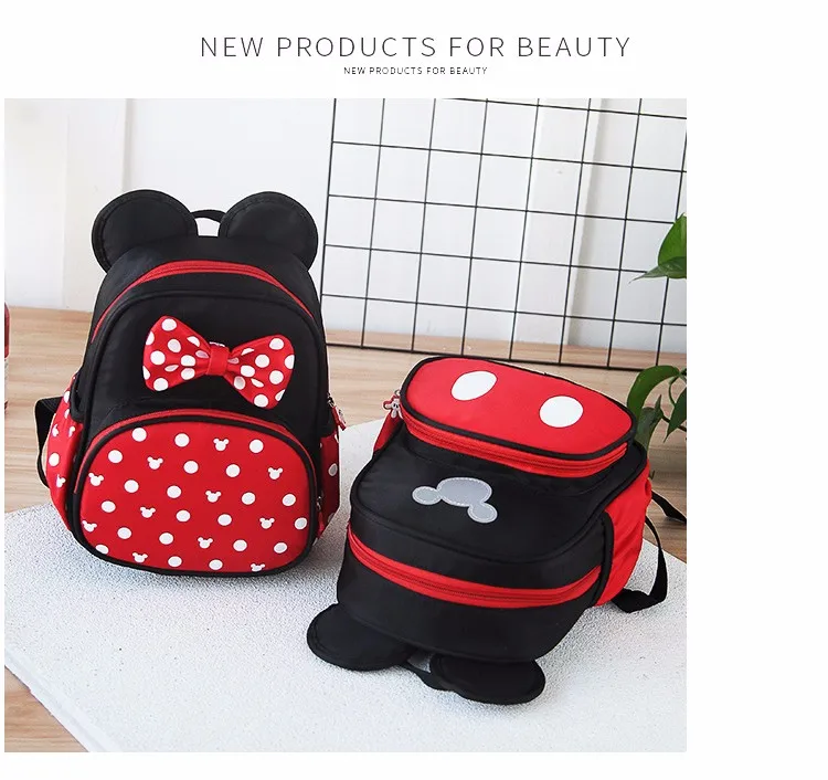 

Best selling Little Girls Minnie backpack red kids Backpack, Picture